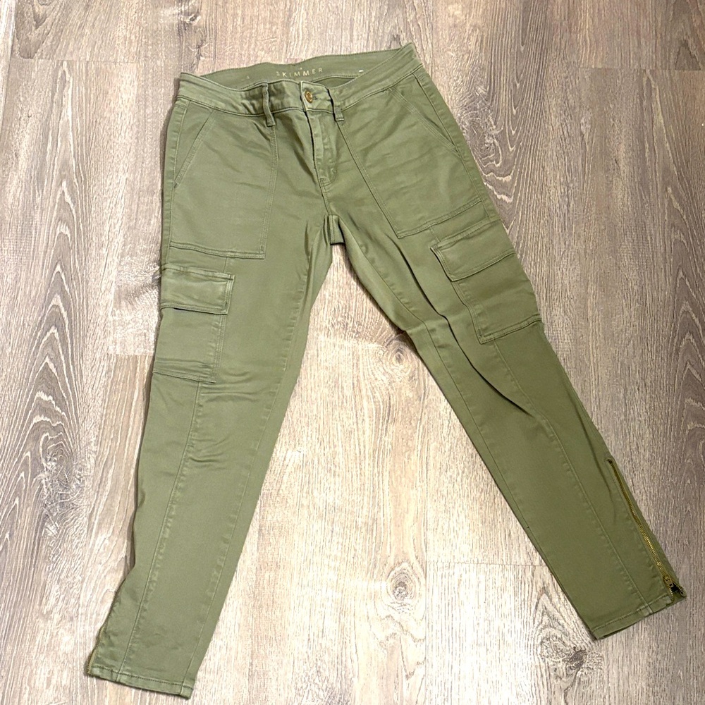 White House Black Market Olive Green Cargo Pants 4‎